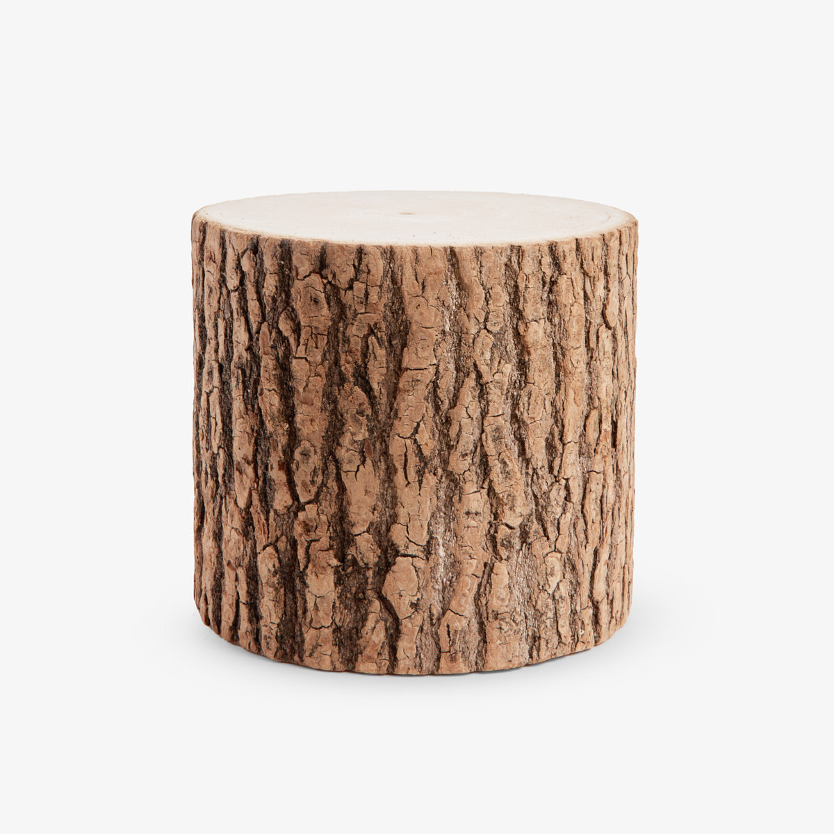 Rustic Wood Planters with Bark | Tree Trunk Display Risers & Vases