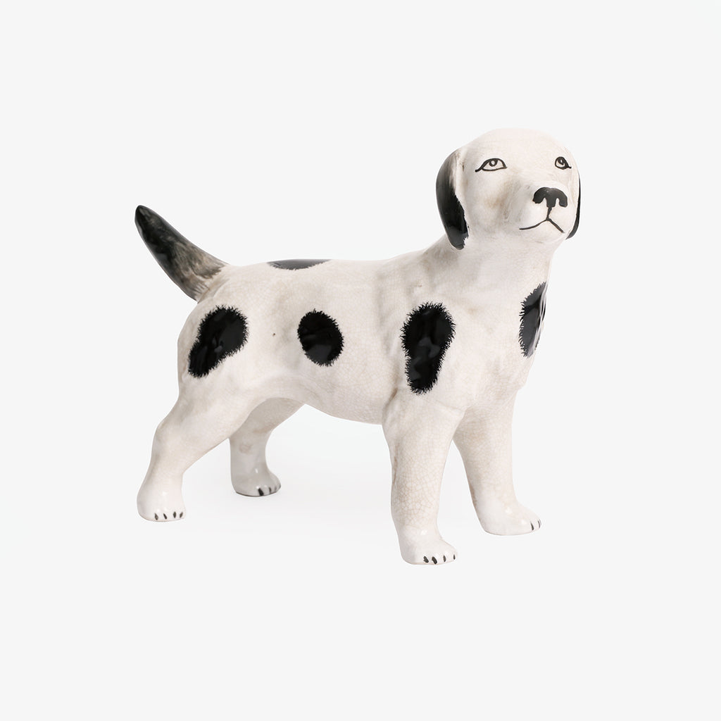 Black And White Spotted Dog Decorative Statue