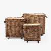 Square Willow Baskets On Wheels Group Shot