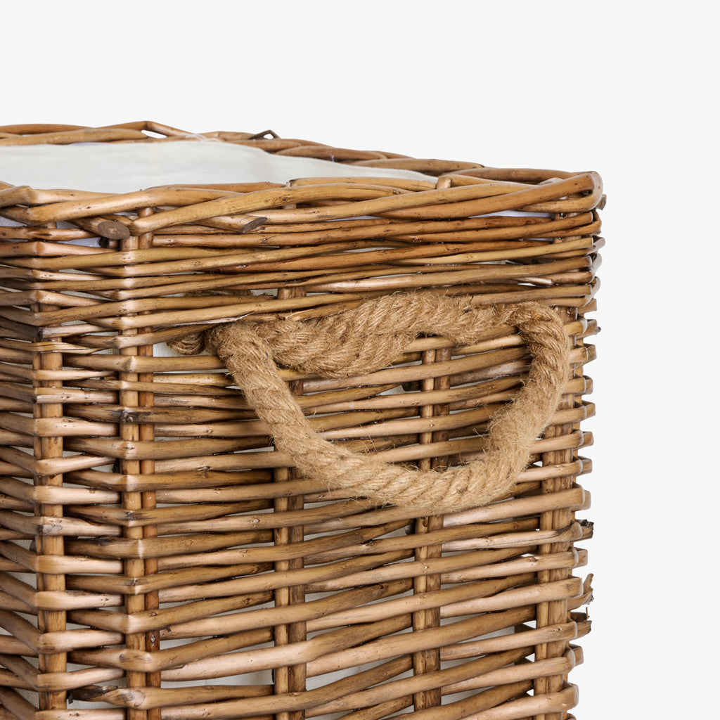 Square Willow Baskets Close Up of Handle