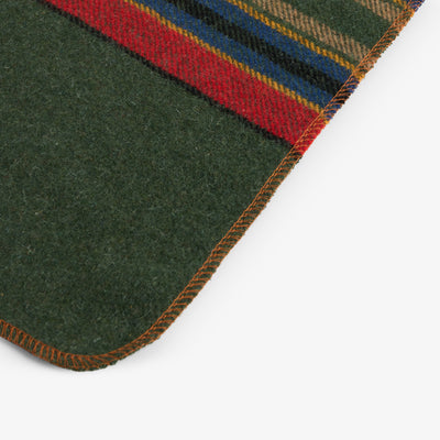 St Andrews Stripe Wool Blend Throw Green Close Up