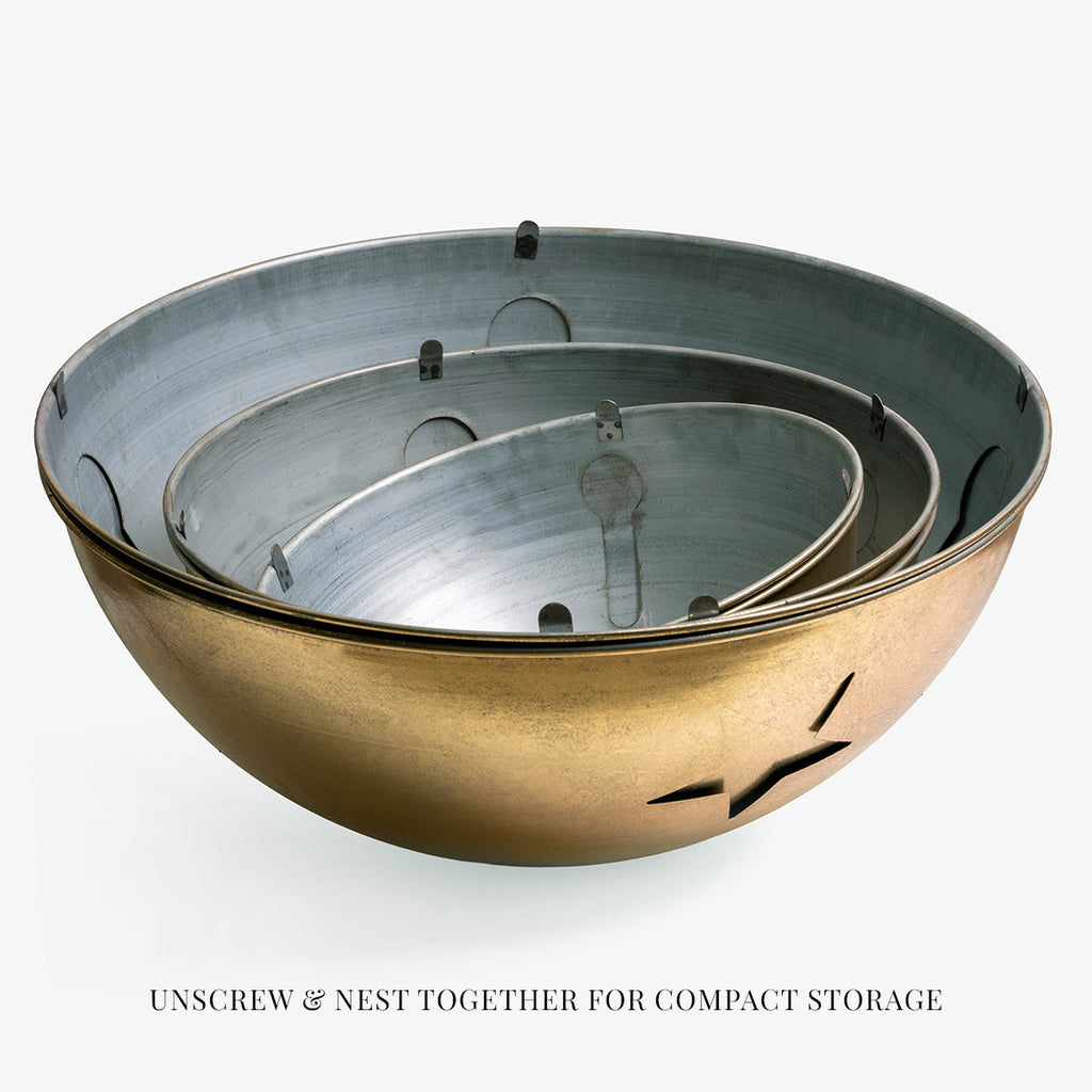 Nested group of star bells for compact storage