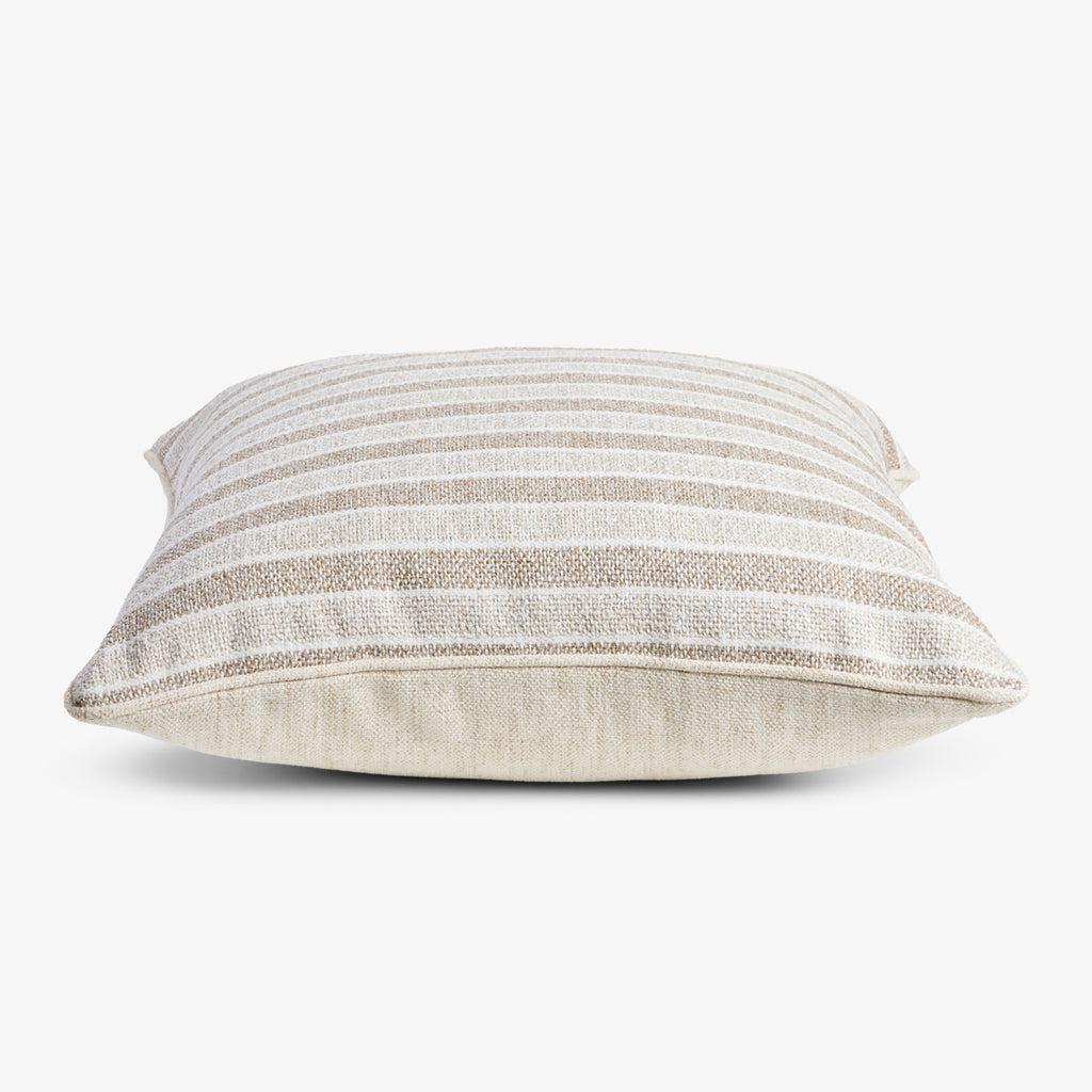 Stripe Linen Blend Cushion Cover Beige Side View