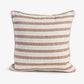 Stripe Linen Blend Cushion Cover Chocolate Front View