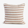 Stripe Linen Blend Cushion Cover Chocolate Front View