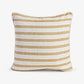 Stripe Linen Blend Cushion Cover Mustard Front View