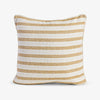 Stripe Linen Blend Cushion Cover Mustard Front View