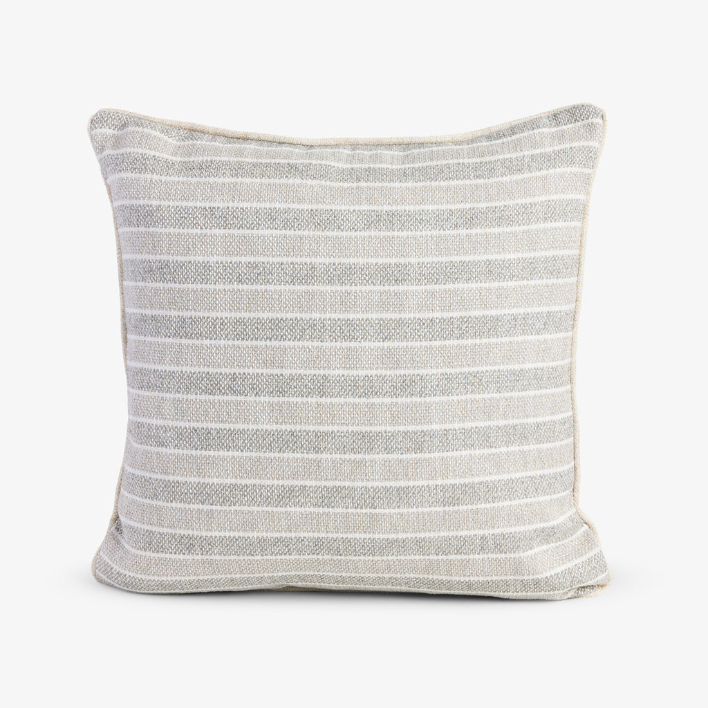 Stripe Linen Blend Cushion Cover Natural Front View