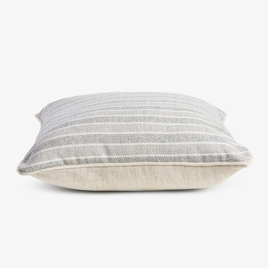 Stripe Linen Blend Cushion Cover Natural Side View