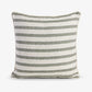 Stripe Linen Blend Cushion Cover Olive Front View
