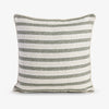 Stripe Linen Blend Cushion Cover Olive Front View