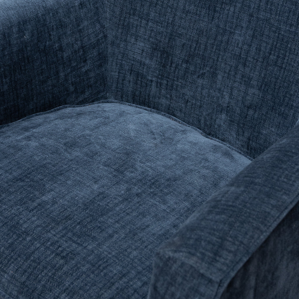 Swivel Armchair Navy Velvet Detail