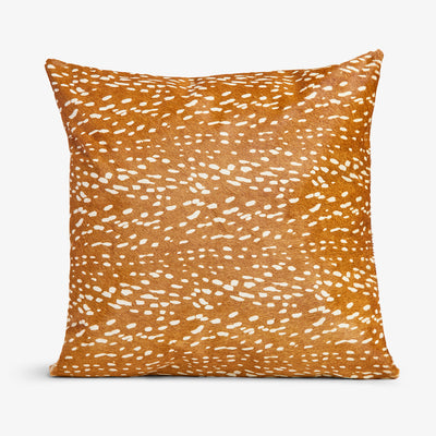 Printed Cow Hide Cushion Cover (Tan Deer) Front View