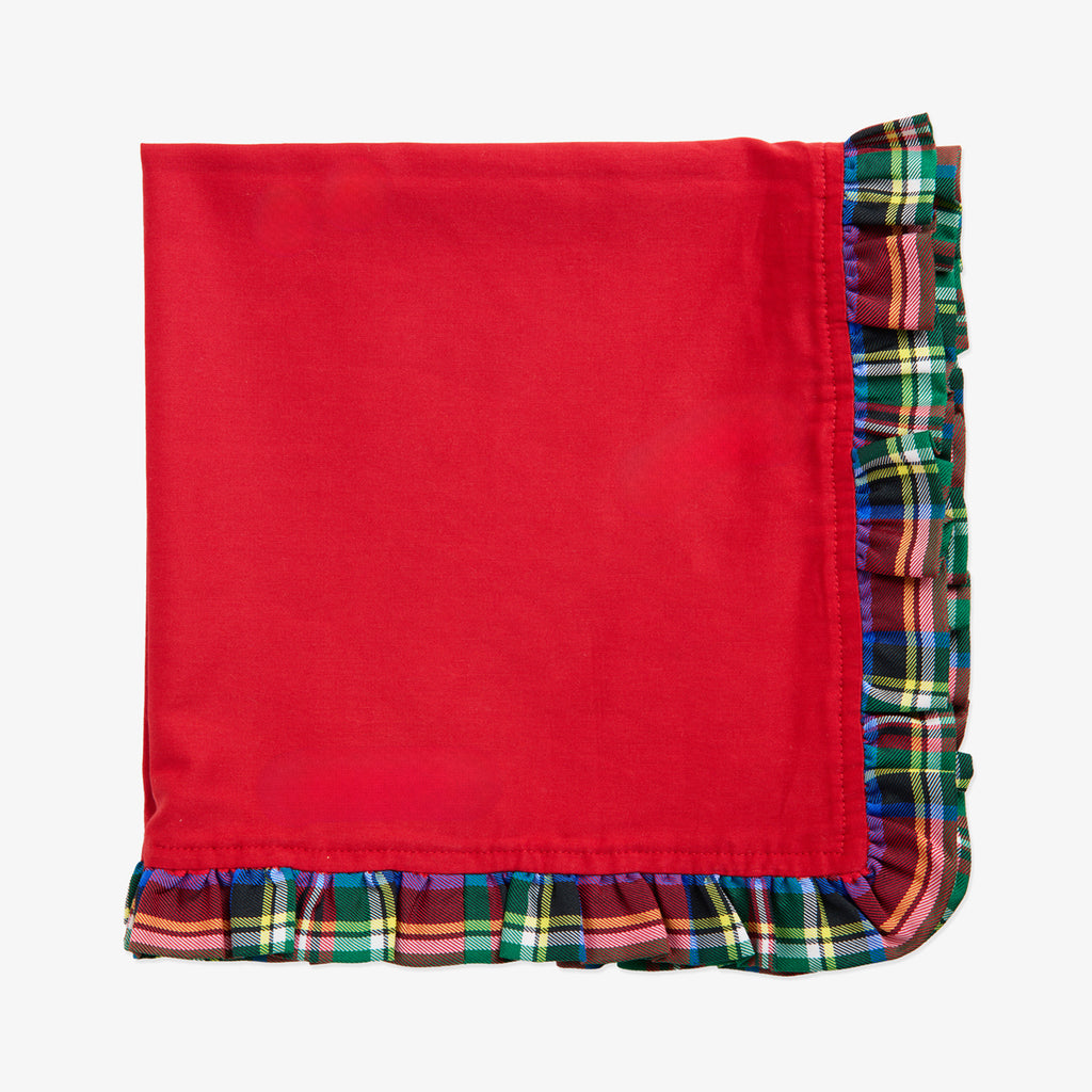 Tartan Frill Napkins Red (Set of 4) Front View Singular