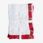 Tartan Frill Napkins White (Set of 4) Front View Set of 4