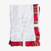Tartan Frill Napkins White (Set of 4) Front View Set of 4