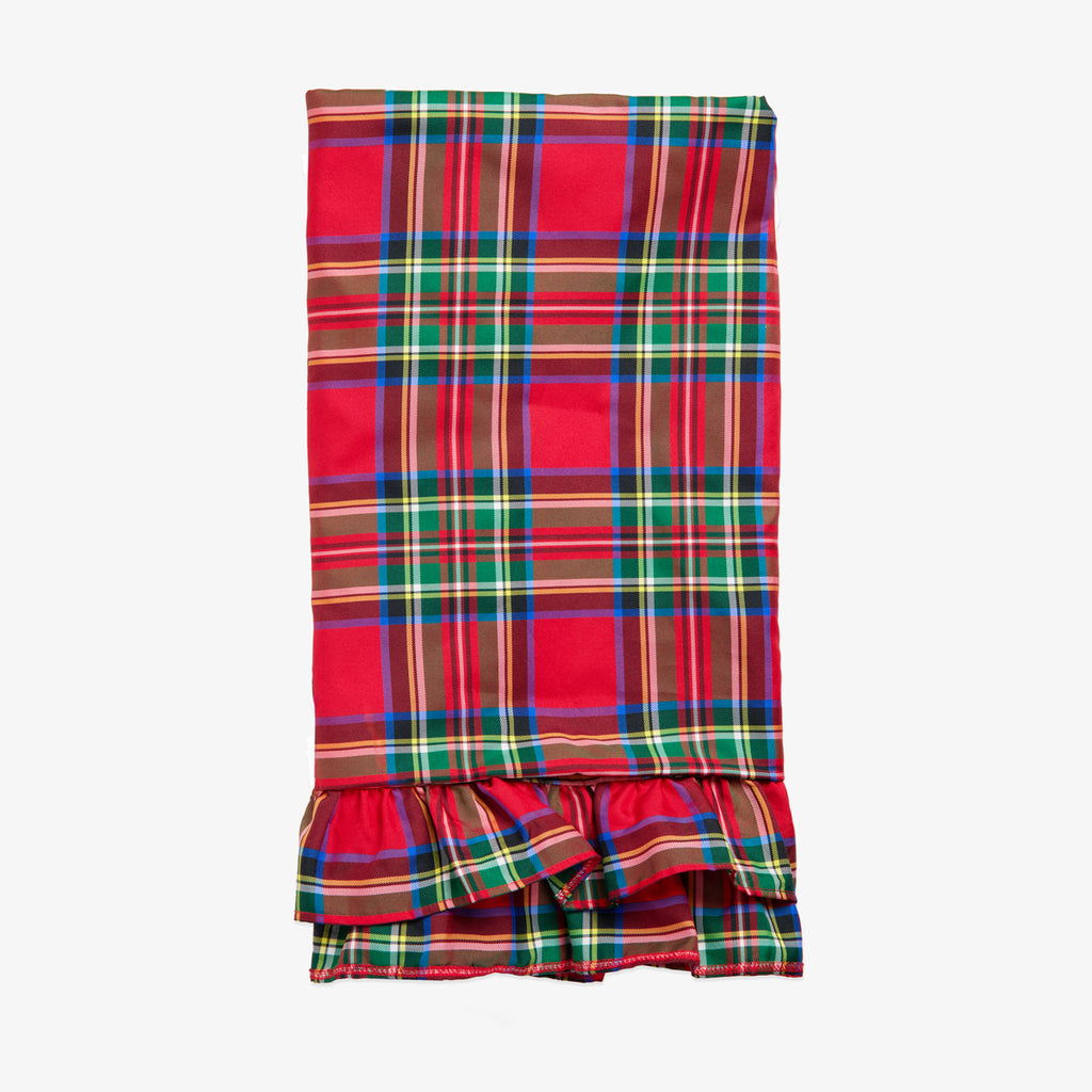 Tartan Tablecloths With Frill Red Front View