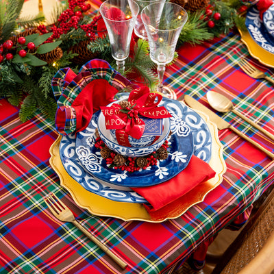 Tartan Christmas Napery Collection Close Up Styled
