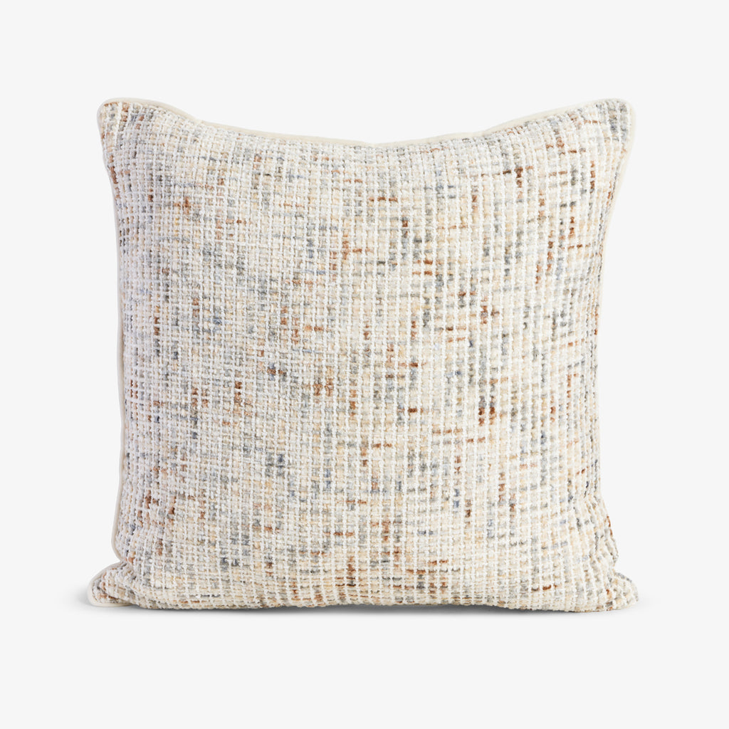 Textured Velvet Cushion Cover Beige Front View