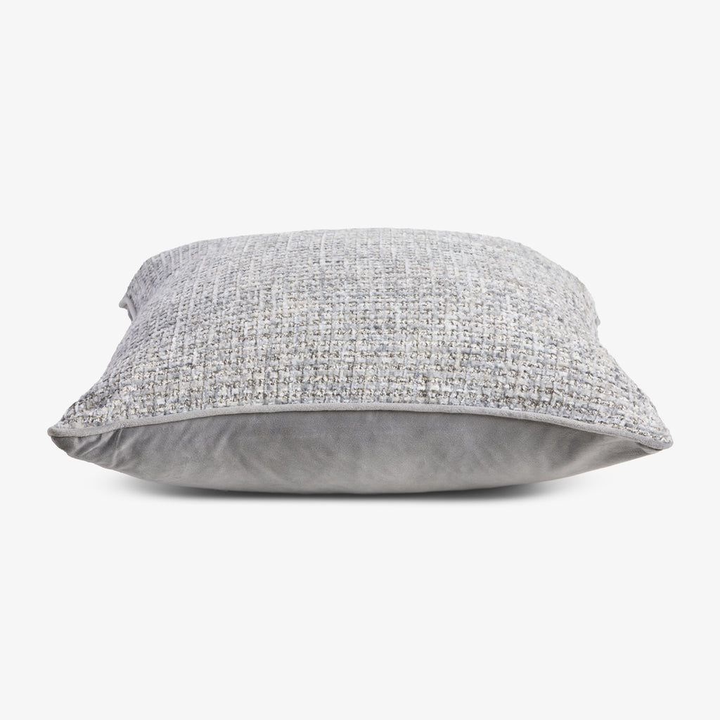 Textured Velvet Cushion Cover Grey Side View
