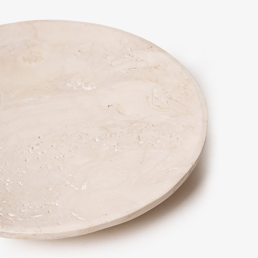 Travertine Bowl 38cm Flat Lay Detail