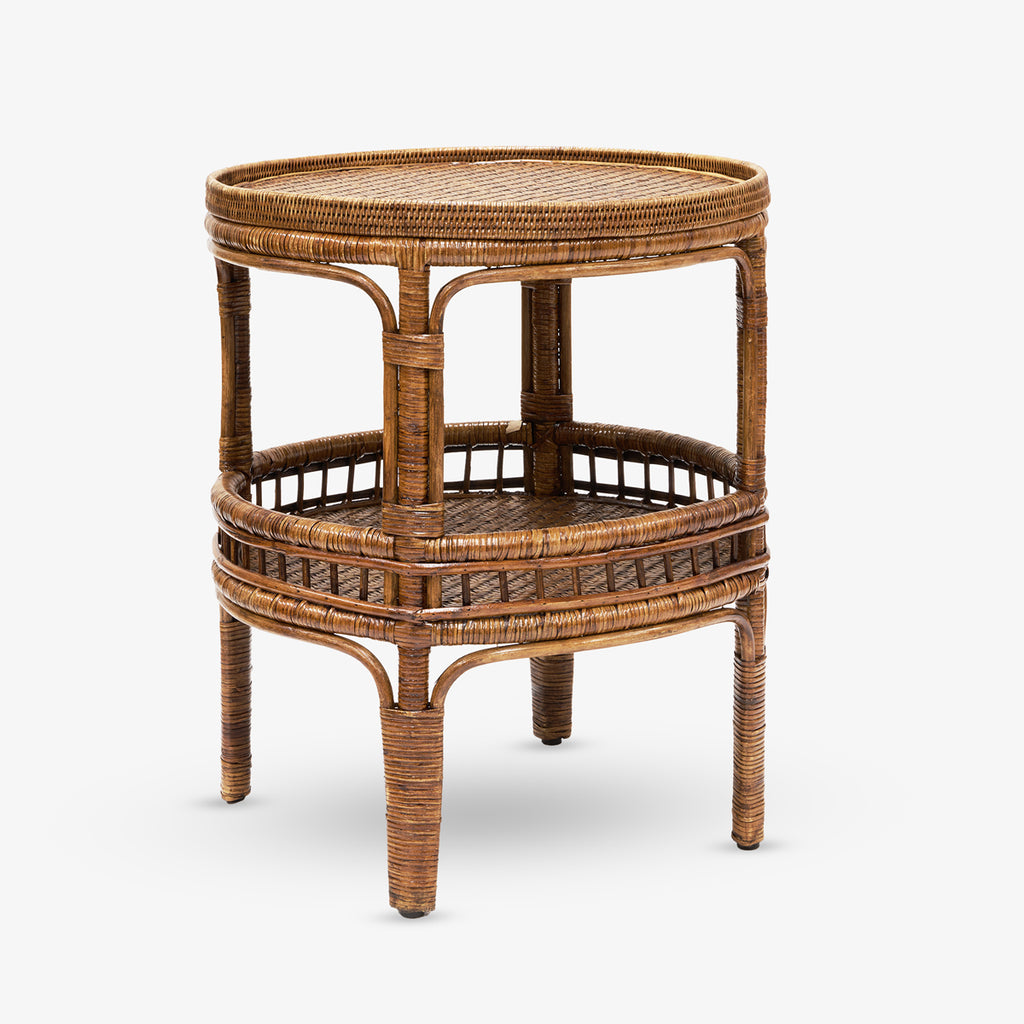 Valentina Rattan Side Table Side View