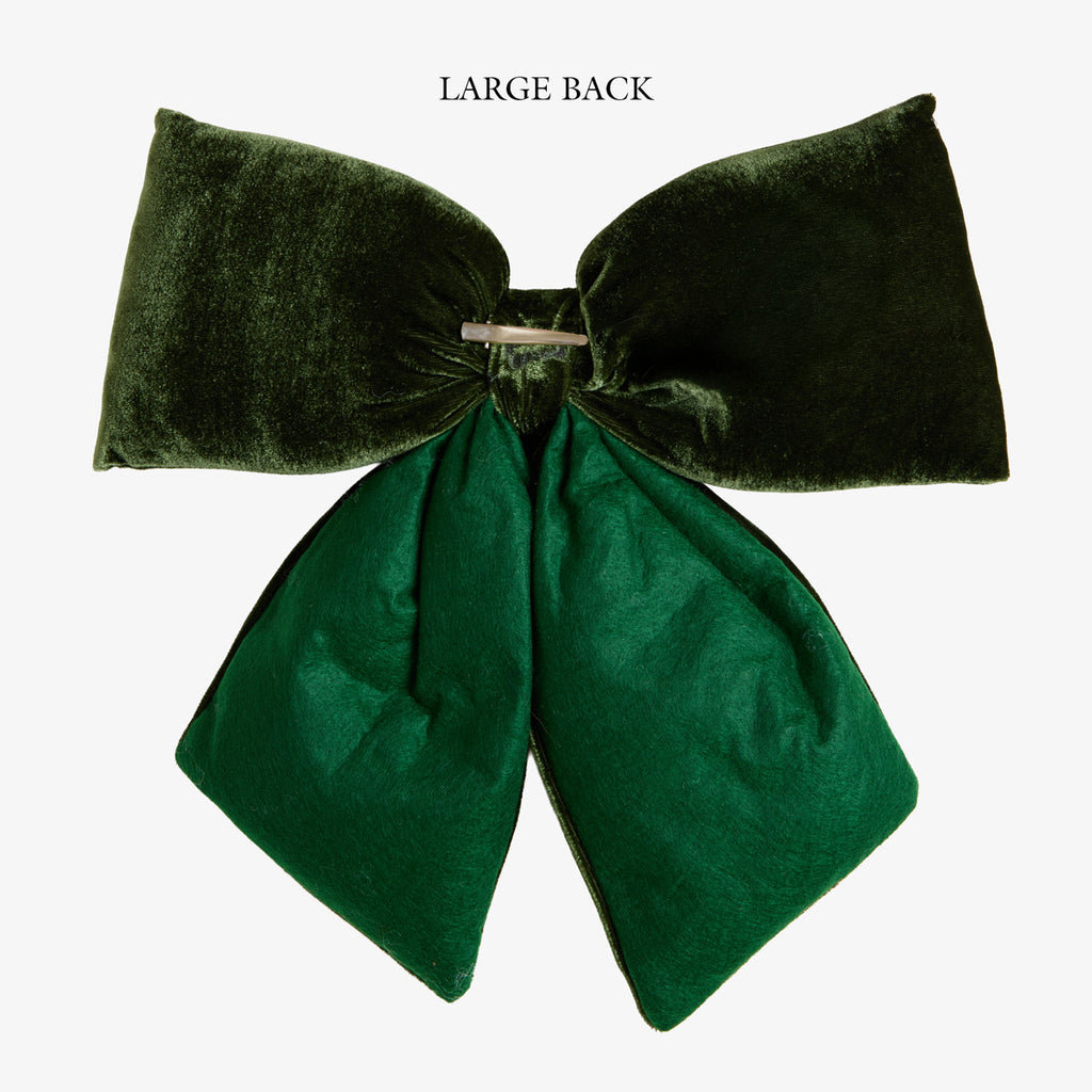 Velvet Christmas Bows (Green) Large Back