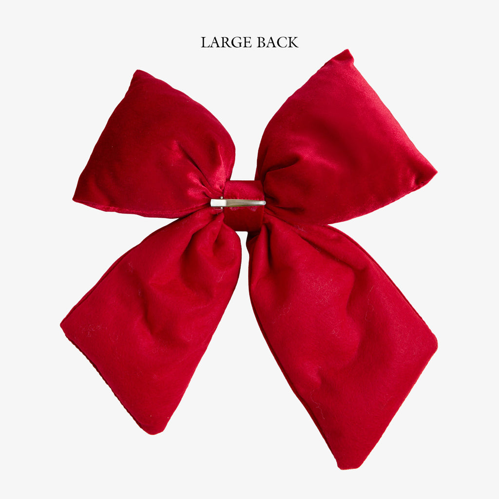 Velvet Christmas Bows (Red) Large Back