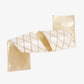 Velvet Trellis Wire Ribbon (Cream & Gold) Front View