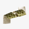 Velvet Trellis Wire Ribbon (Olive Green & Gold)