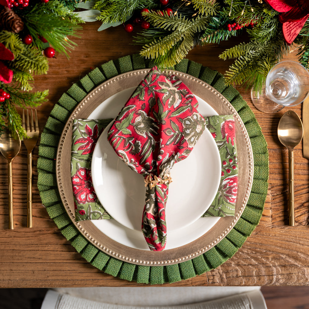 Vine Napkin Rings Gold (Set of 4) Styled on Christmas Dining Table