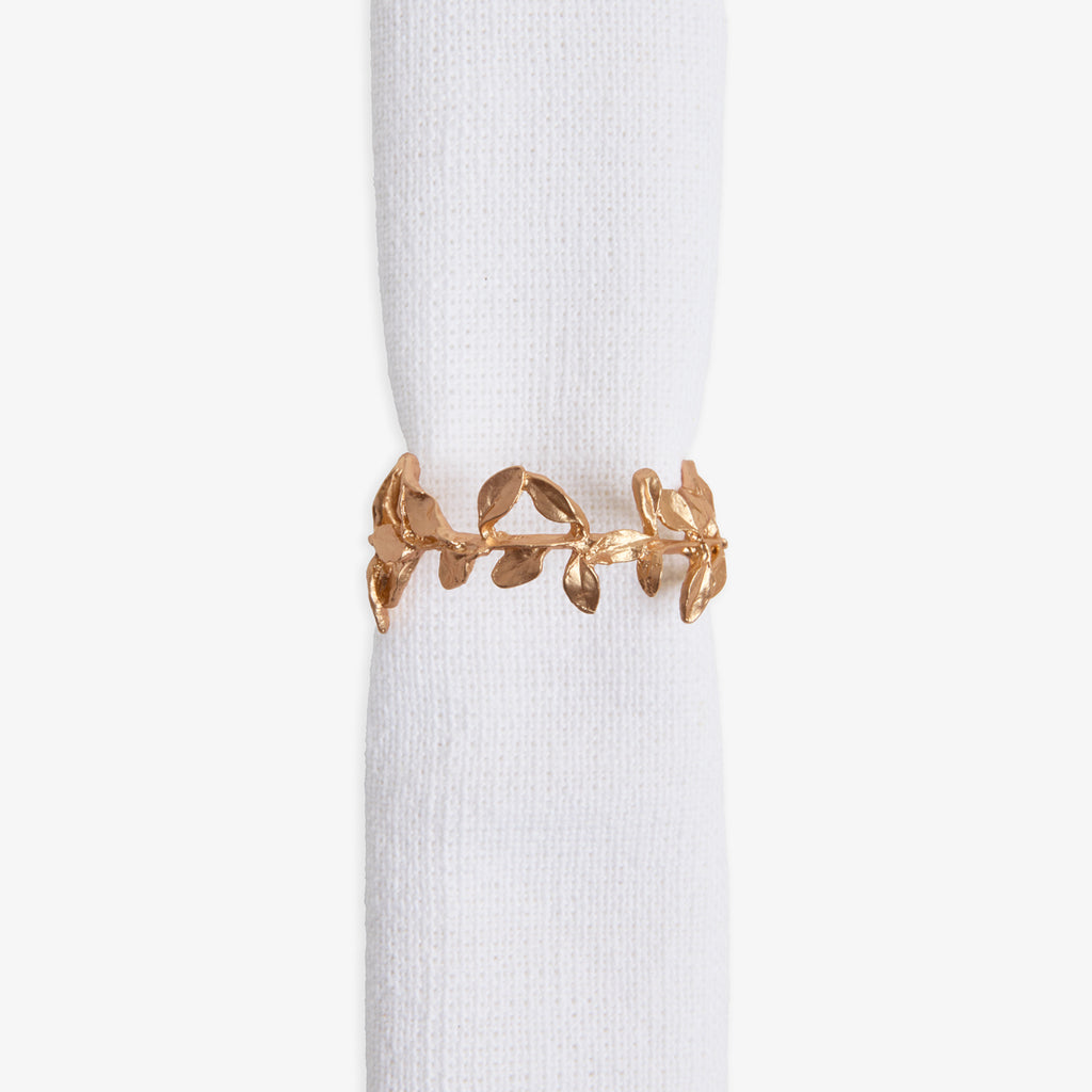 Vine Napkin Rings Gold (Set of 4) Front View