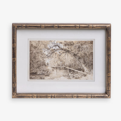 Vintage Landscape Etching Print 1 Front