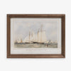 Vintage Sailboat Print in Walnut Frame (Yacht Race) Front