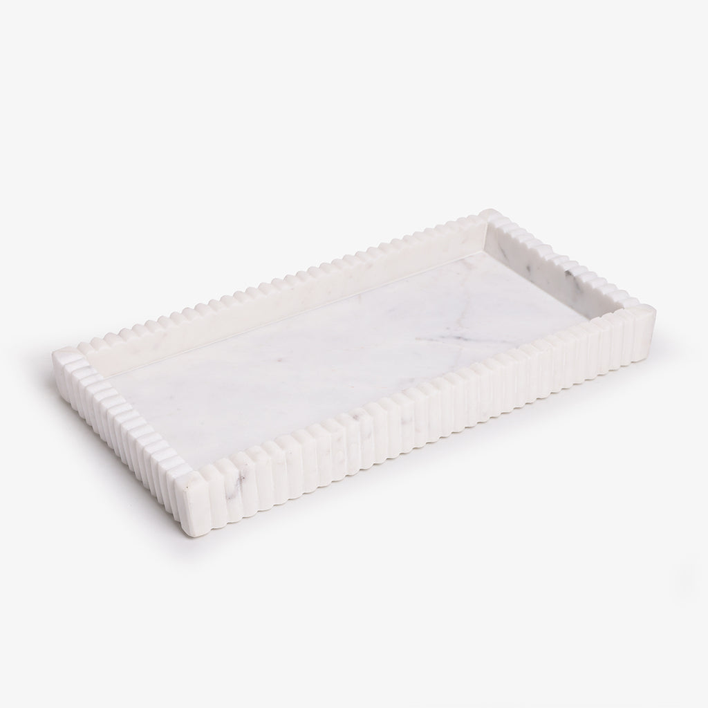 Marble Fluted Tray 35cm Hero Shot