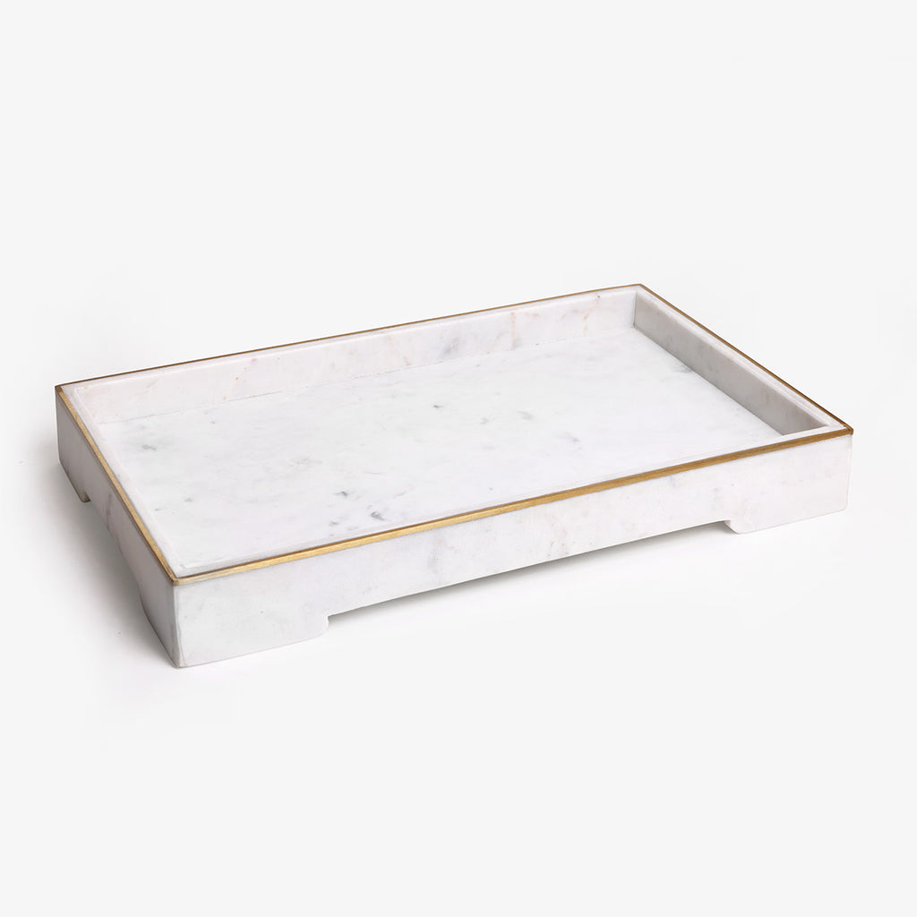 Marble Tray with Brass Inlay 51cm Hero