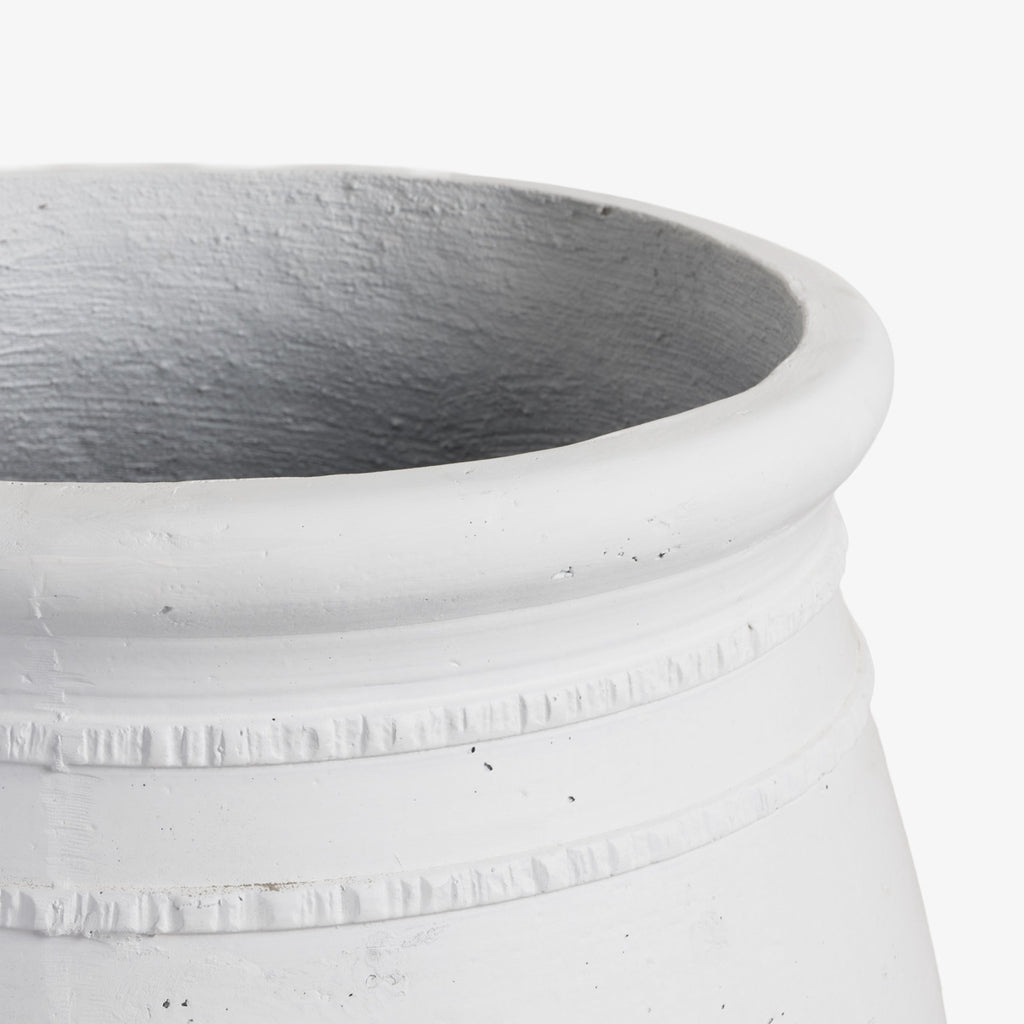 White Planter With Rim 51cm Close Up
