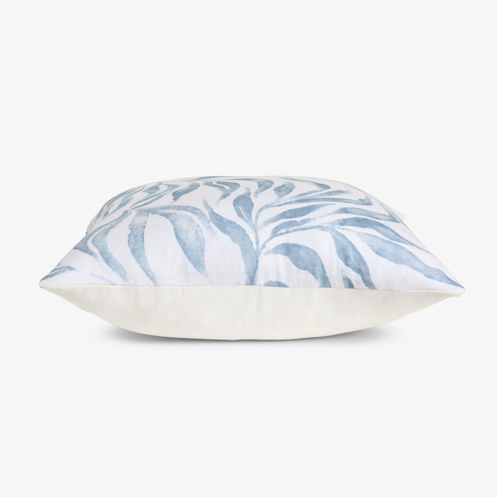 Wild Palm Cushion Cover (Blue & White) Side View