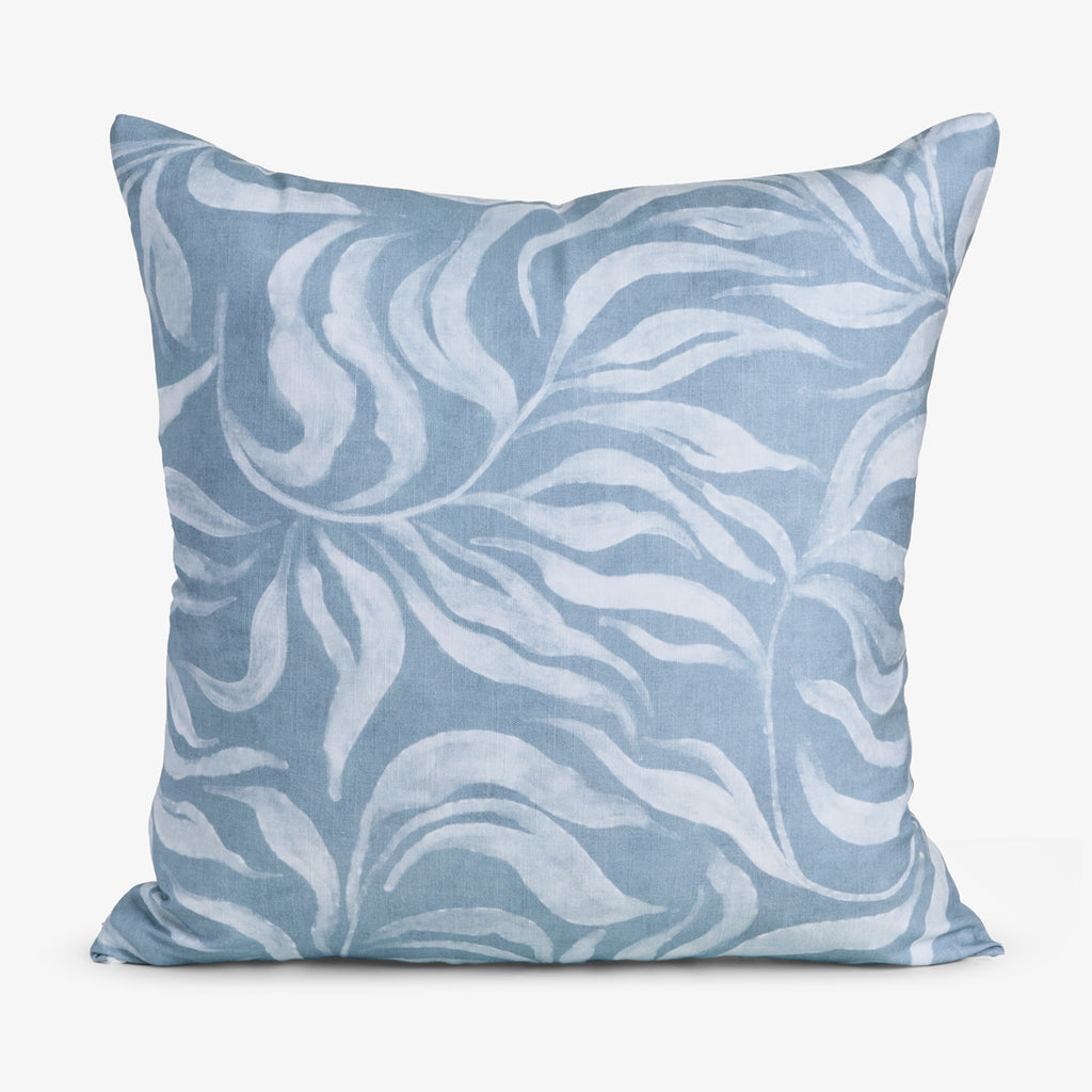 Wild Palm Cushion Cover (Blue) Front View