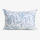 Wild Palm Rectangular Cushion Cover (Blue & White) Front View