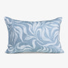 Wild Palm Rectangular Cushion Cover (Blue) Front View