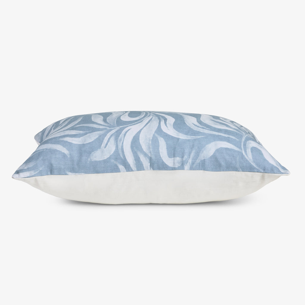 Wild Palm Rectangular Cushion Cover (Blue) Side View