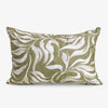 Wild Palm Rectangular Cushion Cover (Olive Green) Front View