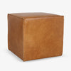 Leather Woven Ottoman (Tan) Front