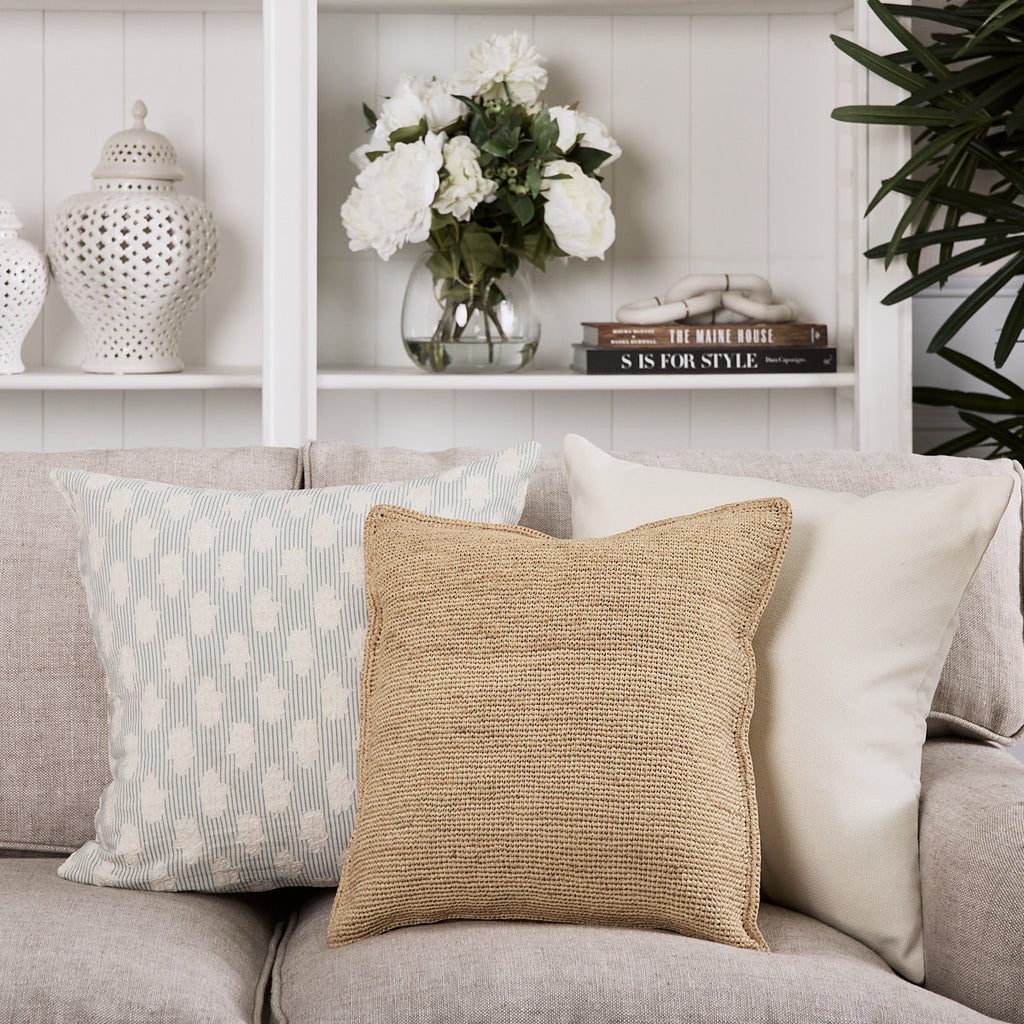 Woven White Cushion Cover Styled AS Group