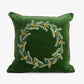 Wreath Velvet Cushion Cover (Green) Front View
