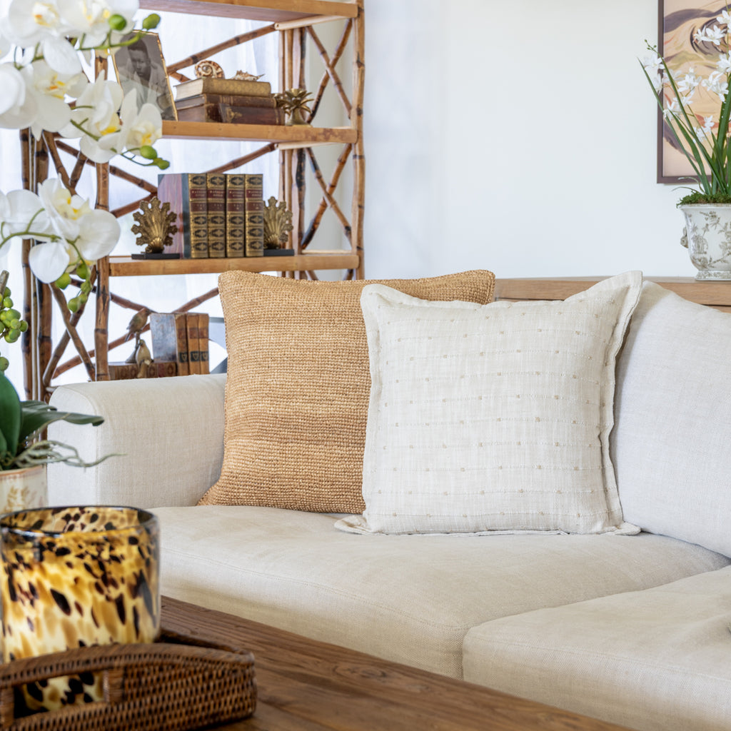 Xanthi Cushion Cover (Natural) Styled on Couch