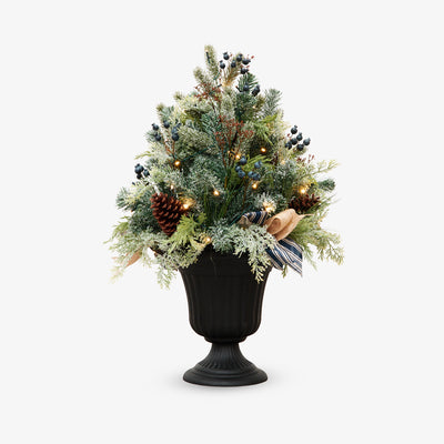 Hampton Blueberry Arrangement with Lights 81cm Front View