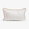 Embroidered Palm Tree Cushion Cover (White Rectangular) Front