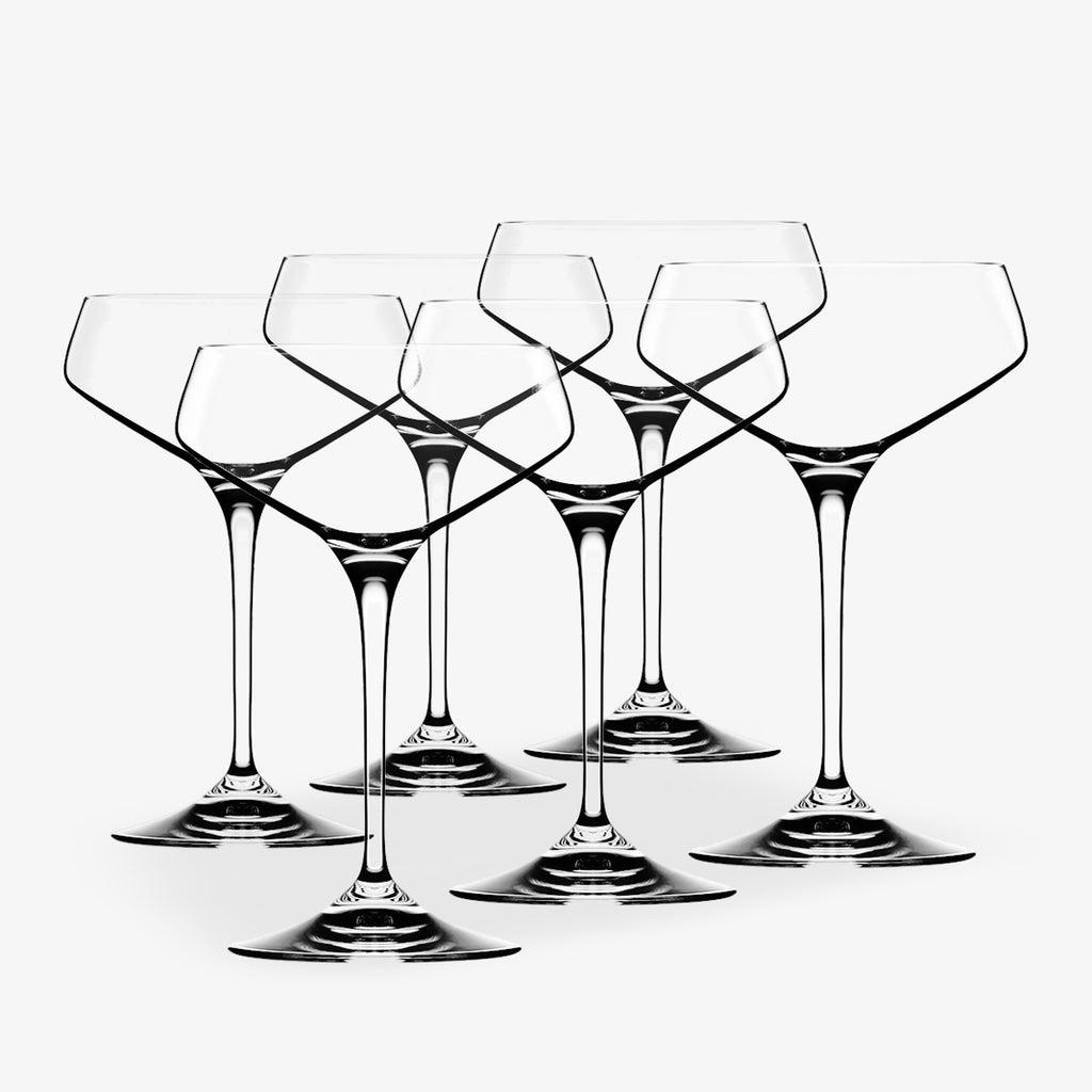 Aria Glass Champagne Saucer Set Of Six
